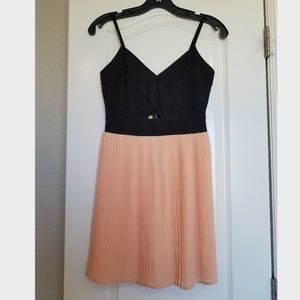 Black and Peach Mini Dress